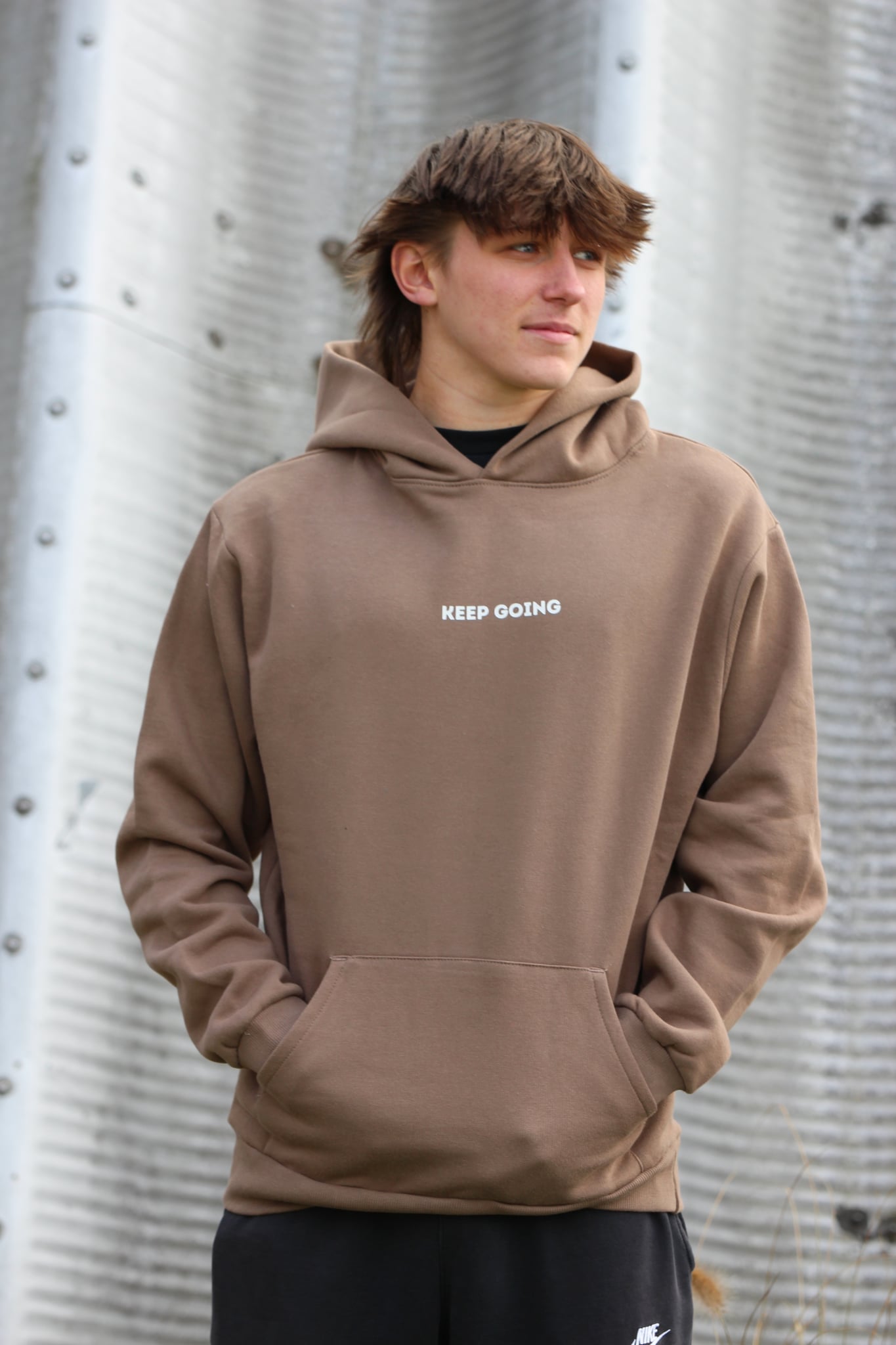 Keep Going Brown Hoodie